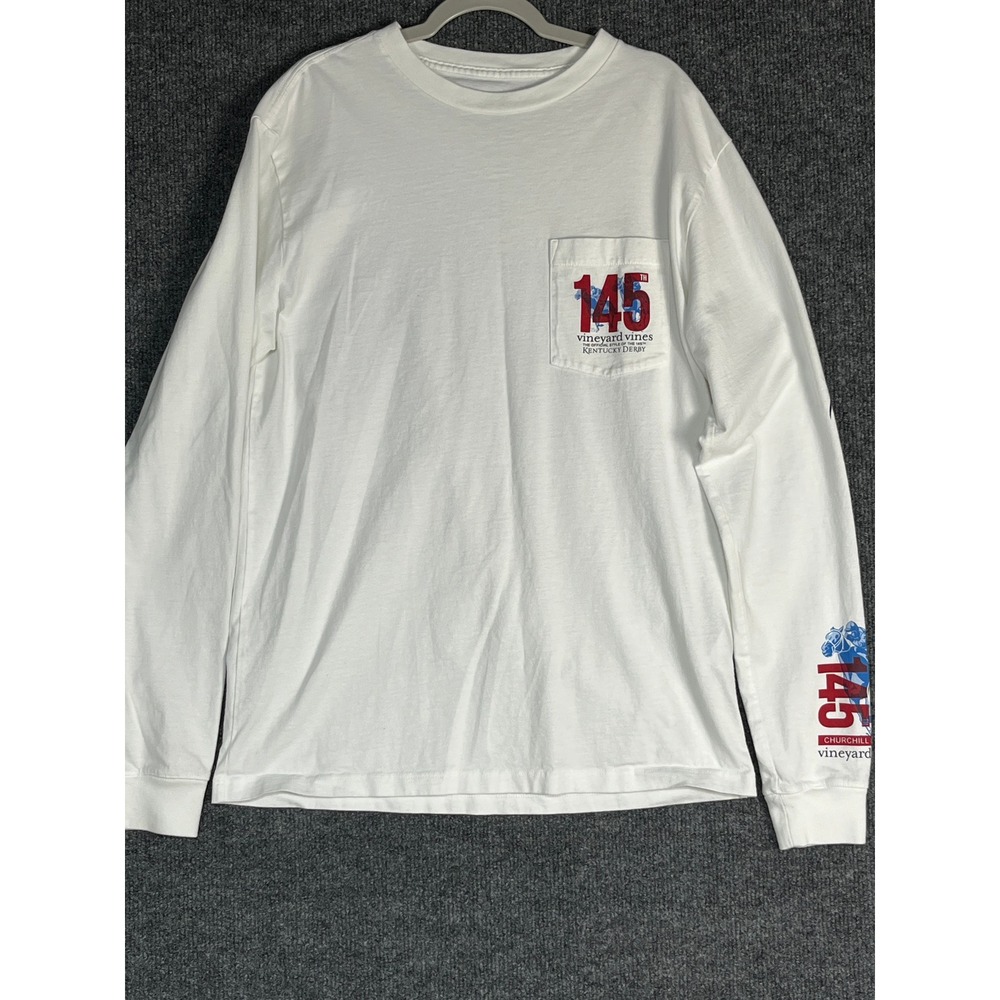Vineyard Vines Mens Kentucky Derby 145th LS T-Shirt Long Sleeve Pocket Tee XS